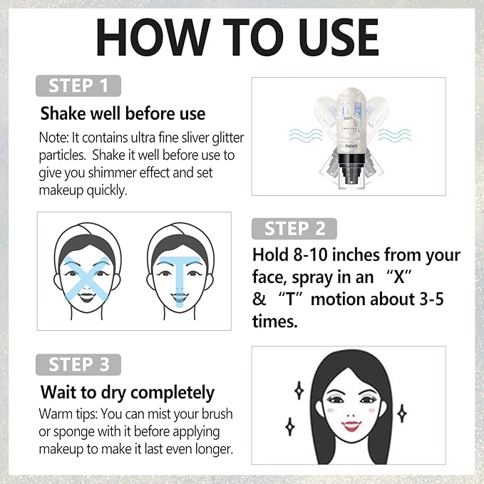 UCANBEMAKEUP Dewy Makeup Setting Spray Shimmer Glow Finish Hydrating Illuminating Finishing Spray for face Lightweight Long Lasting Make Up Fixing Hydrate Skin for a Bright Look 3.15 Fl Oz