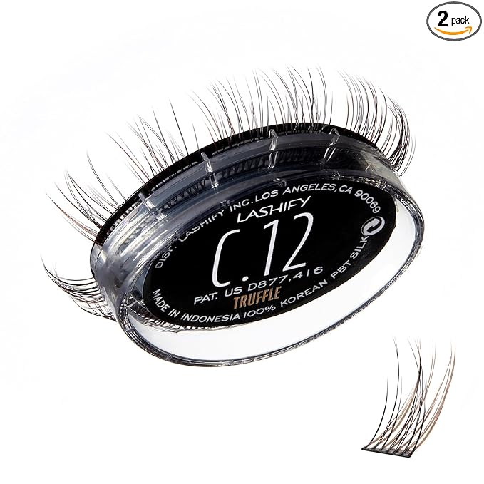 Lashify Curl 12mm Gossamer Eyelash Extensions Refill, Truffle Color, DIY False Lashes for a Natural Look