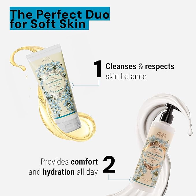 Panier des Sens - Sea Samphire Moisturizing Body Wash for Women & Men - Gentle Shower Gel - 96% Natural - Normal, Sensitive Skin - Body Care Made in France, SLS Free, Vegan - 6.8 floz