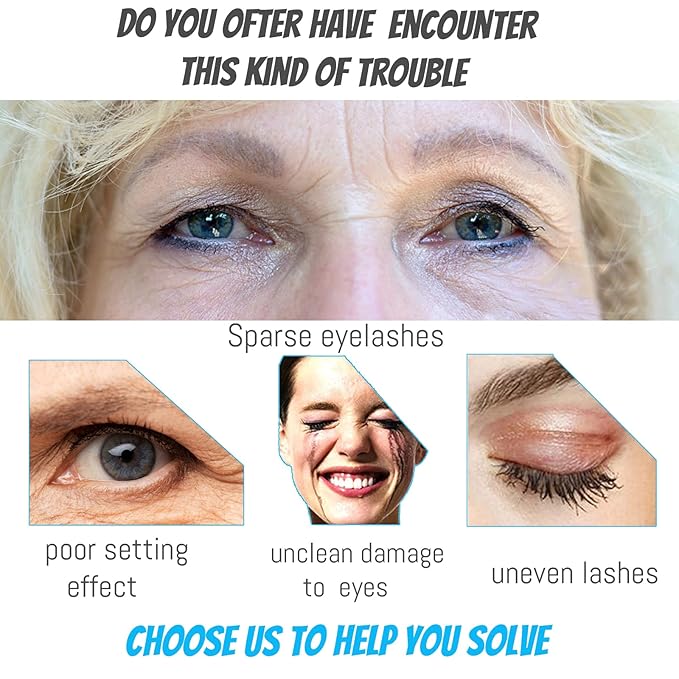 Mascara for Older Women 60 Plus, Mascara for Seniors with Thinning Lashes, Hypoallergenic Sensitive Eyes, Black Volume and Length, Waterproof Smudge Proof