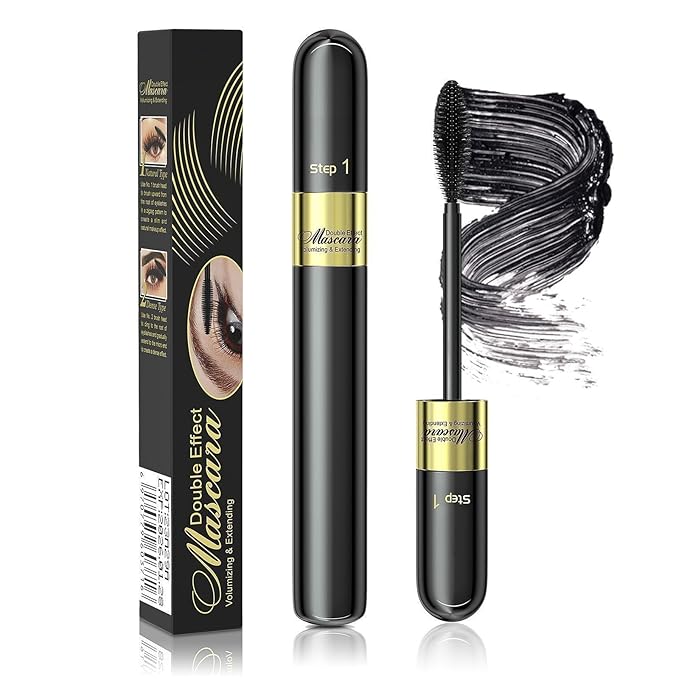 Mascara Volume and Length, Tubing Mascara Waterproof Formula and Lifting, No Clumping 2-1 Mascara for Older Women 60 Plus for Charming Curling Eye Make up, Cruelty Free, Mothers Day Gifts
