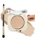 Single Nude Eyeshadow Palette Matte Beige,Smooth Velvet Pressed Powder Primer Base Eye Shadow,Longwear High Pigment Mini Monochrome Eyeshadow Lightweight Blendable Formula for Women Daily Makeup-01