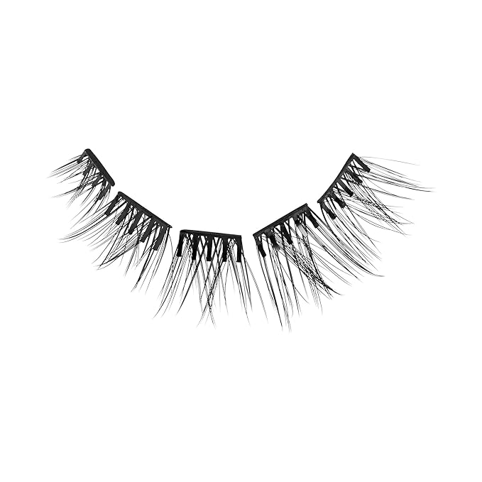 Kiss Impress Falsies Self Adhesive Eyelashes, Press On Lashes, 12mm-14mm Glam Volume Lashes, Black, No Glue Needed, Invisible Band, 36 Lash Clusters & Non-Stick Applicator - Voluminous
