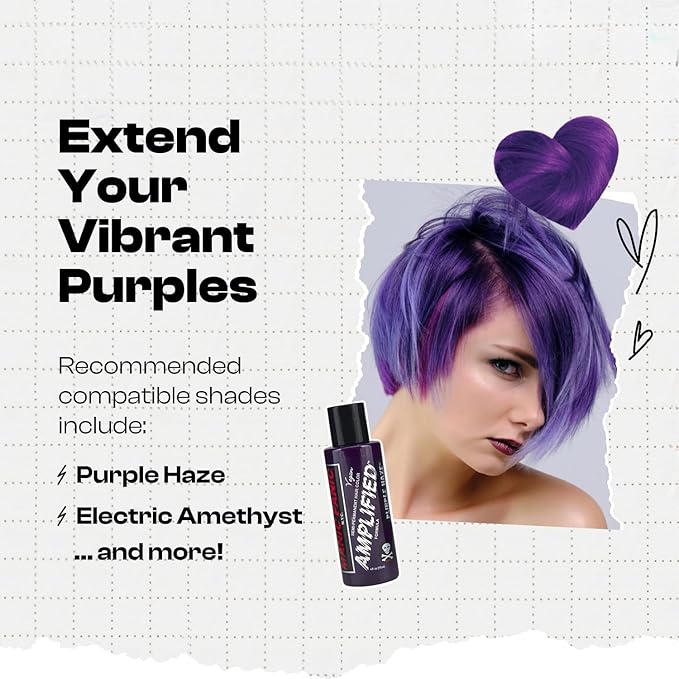 MANIC PANIC Medium Deep Violet Color Depositing Conditioner - Love Color Hair Conditioner Keeps Hair Vibrant, Nourished & Refreshed - Formulated with Shea Butter & Quinoa - Purple Rose (8oz)