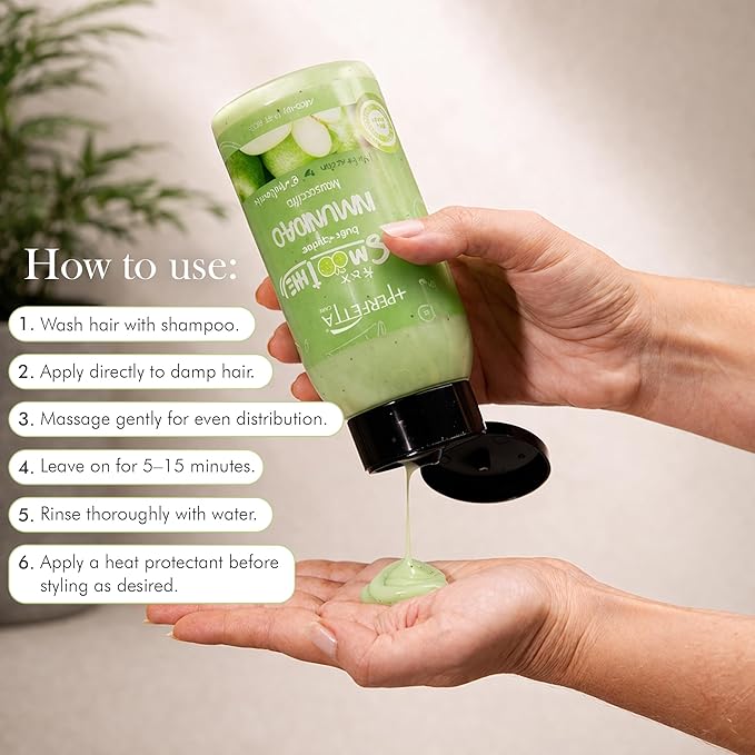 Hair Smoothies Mask - Deep Conditioning Treatment for Dry, Damaged Hair | Hydrates, Repairs & Gently Exfoliates with Natural Oils & Vitamins (Immunity)