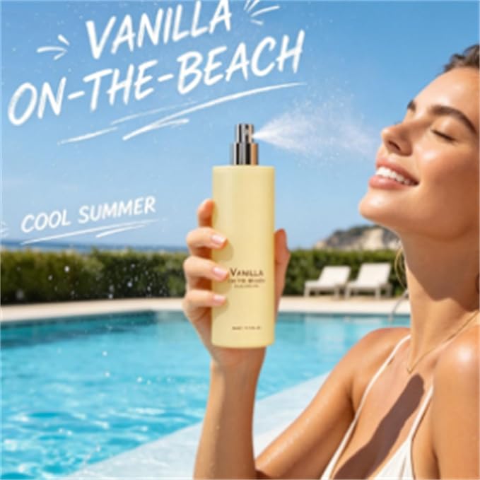 Vanilla on the Hair and Body Mist, Vanilla Ocean Fragrance Spray, Lightweight & Non-sticky, Long-Lasting Fresh Fragrance for Hair & Body, All Skin Types