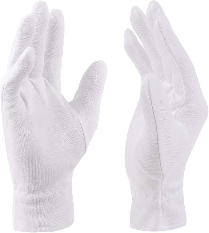 Moisturizing Gloves for Dry Hands Overnight, Selizo 3 Pairs 100 Percent White Cotton Gloves for Women Eczema, Hand Moisturizer Sleeping Spa Gloves for Eczema Dry Hands