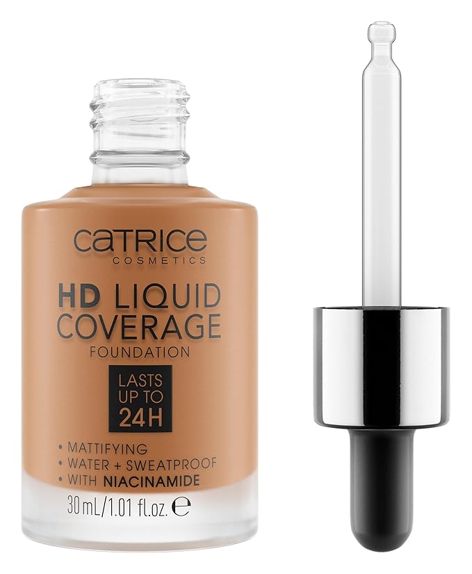 Catrice | HD Liquid Coverage Foundation | Flawless, High Coverage | Vegan & Cruelty Free (080 | Caramel Beige)