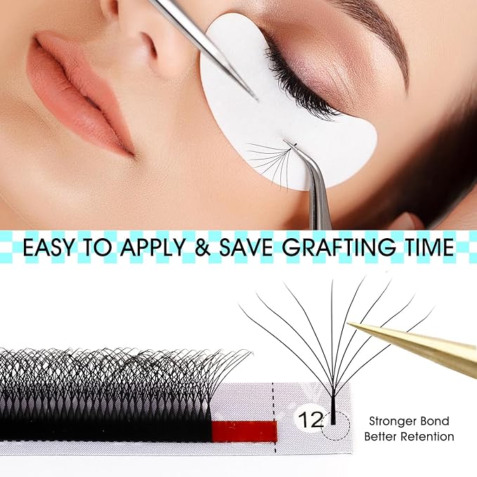 VAVALASH 8D W Shape Eyelash Extension 8D Premade Fans 0.07 D Curl Volume Lash Extensions Easy Fanning False Lashes Matte Black Volume Premade Cluster W Lashes(W Shaped-8D-0.07-D-8-15mm）