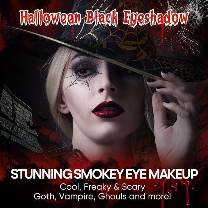 MAKI YIKA Black Grey Smokey Eyeshadow Palette Matte Black White Gray Silver Smoky Eye Shadow 9 Colors Eyeshadows Eye Makeup For Goth Look -9Black