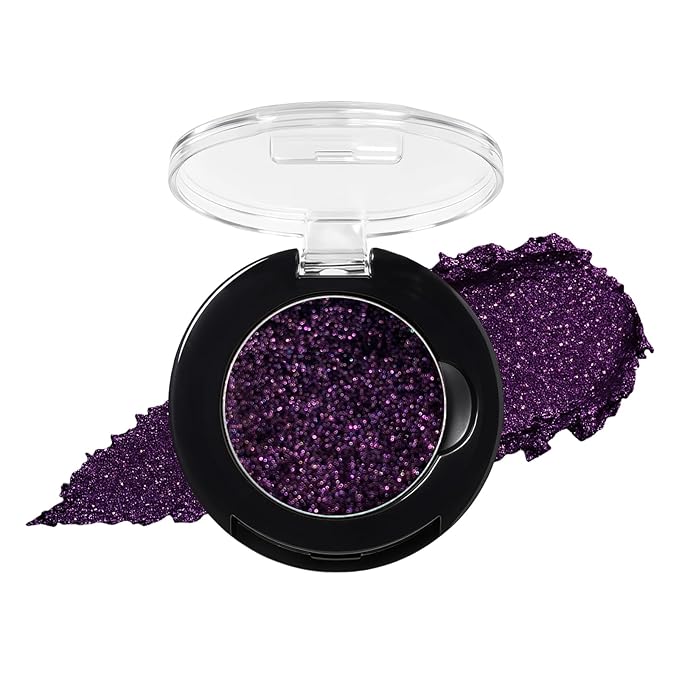 Refillable Eyeshadow Palette - Matte/Glitter/Duo-Chrome Pressed Powder & Cream Formula, Neutral/Shimmer/Smokey Multichrome, Travel-Friendly Iron Pan Refills (Glitter, D49)