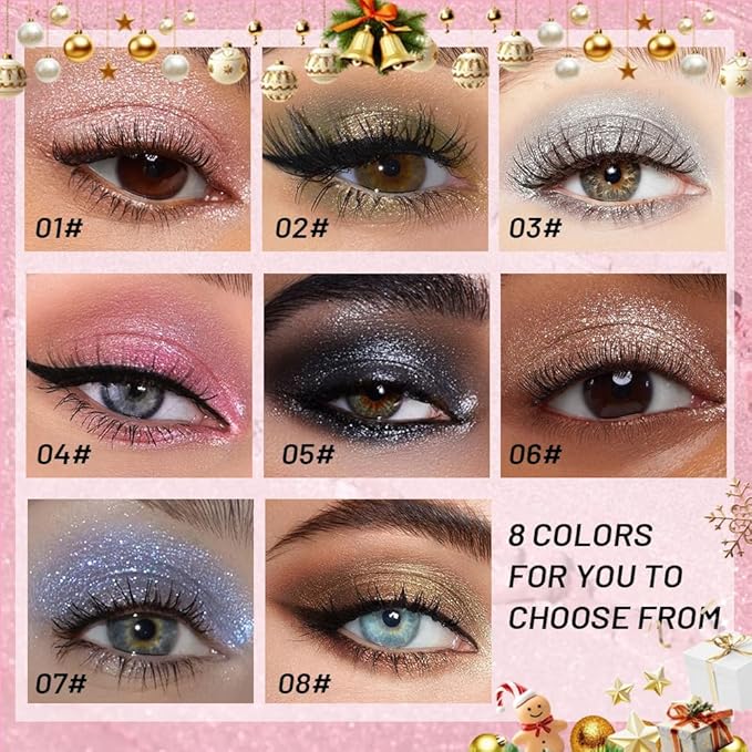 Light Pink Single Shimmer Cream Eyeshadow, Rose Gold Glitter Glow Eye Shadow for Mature Skin, Lightweight Blendable, Subtle Shimmer, Crease-Proof, Vegan & Cruelty-Free, Sombras para Ojos