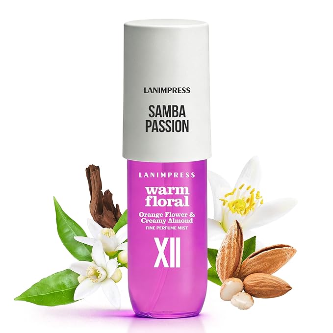 3 FL OZ Hair Mist and Body Spray, Eau De Parfum for Women,Travel Size Fragrance,Creamy Aroma Perfume No.12,Sweet Smells,Warm Floral Scent– With Notes of Orange Flower, Creamy Almond