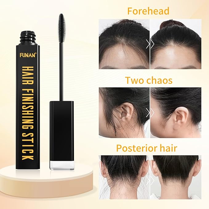 FUNAN 2pcs Hair Mascara for Flyaway Tamer, Hair Finishing Stick, Not-Greasy Hair Gel Stick and Gloss Enhancer