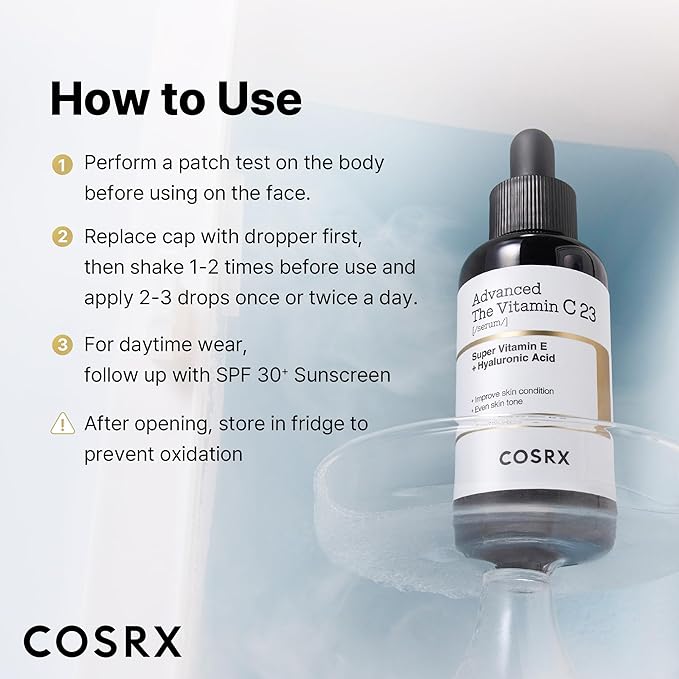 COSRX Advanced Pure Vitamin C 23% Serum with Vitamin E & Glutathione, Korean Vitamin C Serum for Fine Lines, Uneven Skin Tone & Dull Skin, 0.7oz, Korean Skin Care