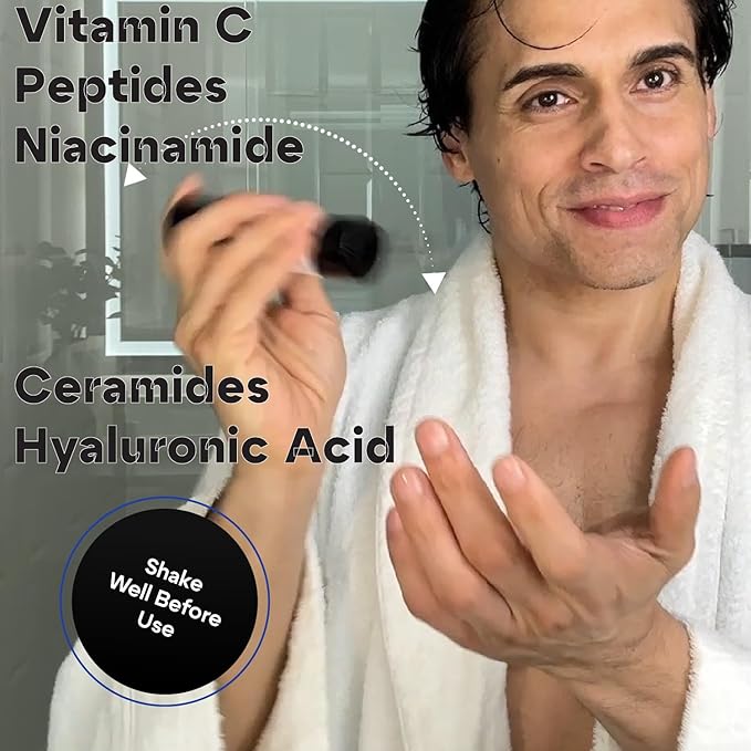 Man Labs Titan Peptides Serum for Face – Men Anti Aging – Copper Peptides, Collagen, 5% Niacinamide, HA, Vitamin C, Ceramide Serum – Mens Face Serum – Skin Care Men – All Skin Types – USA, Unscented