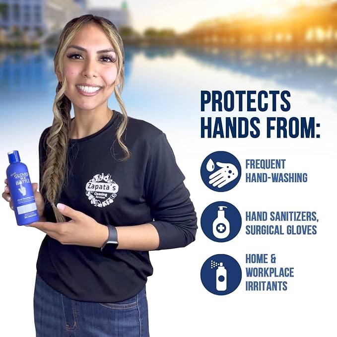 Gloves In A Bottle 4-Pack Shielding Lotion - Great for Dry Itchy Skin! Grease-less and Fragrance Free! (8oz-240ml)