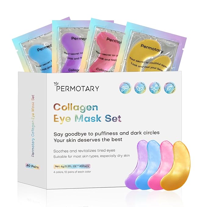 Adofect Under Eye Patches 40 Pairs, Collagen Eye Mask with Hyaluronic Acid for Dark Circles, Puffy Eyes, Under Eye Bags, Wrinkles, Skin Care for Valentine's Day, Bachelorette Party Favors, Spa Gifts