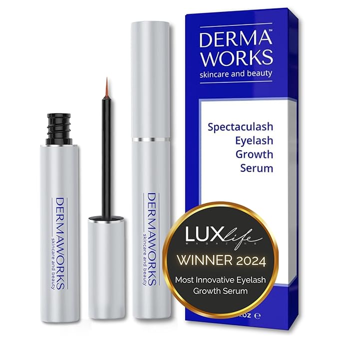 Dermaworks SPECTACULASH Lash Serum 3 ml | Eyelash Growth Serum for Eyelash Growth & Thickness | Free of Prostaglandin, Safe for Sensitive Eyes | Peptide Formula Long Lashes | Results in 60 Days