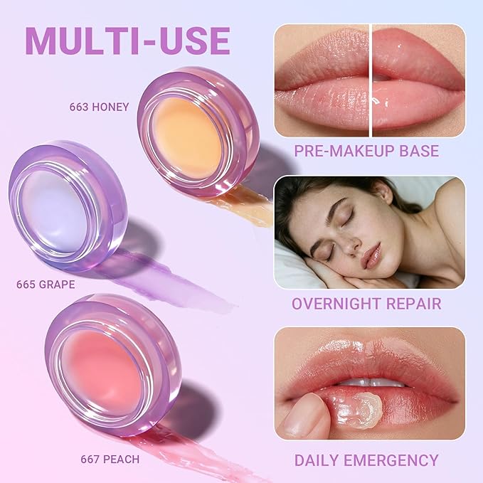 iMethod Overnight Lip Mask - Hydrating Lip Butter Balm with Hyaluronic Acid, Lip Moisturizer For Very Dry Lips, Lip Sleeping Mask to Nourish & Repair Cracked Lips, Smoothes Fine Lines - Honey