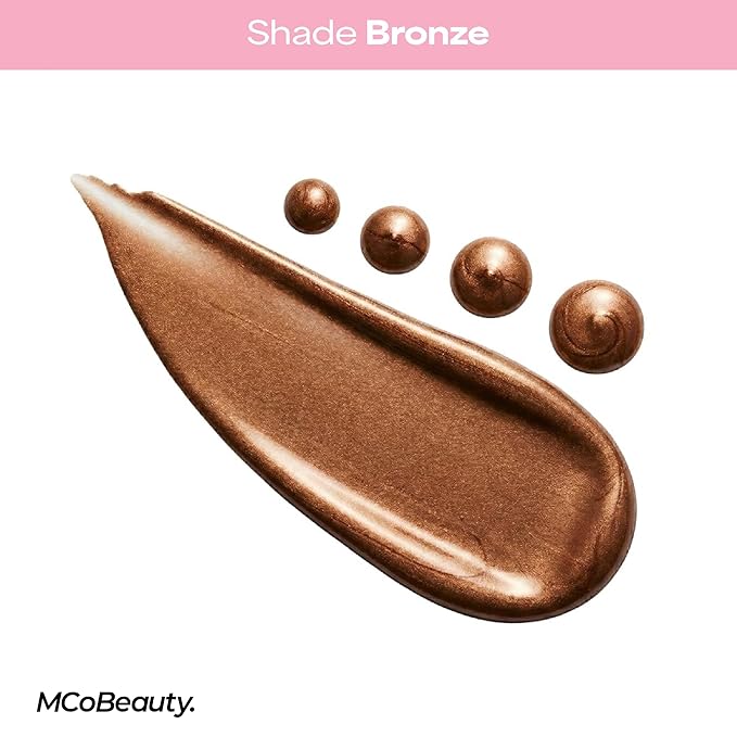 MCoBeauty Super Glow Bronzing Drops - Sun Kissed Shade - Golden Shimmer Liquid Bronzer - Hydrating Illuminating Face Tint with Jojoba Oil Hyaluronic Acid Cocoa Extract White Tea - Vegan & Cruelty Free