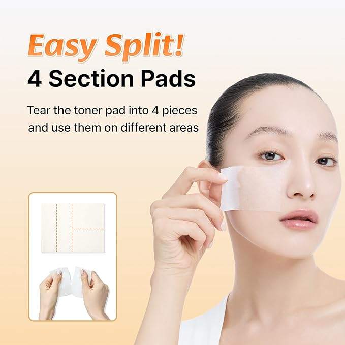 DearKlairs Freshly Juiced Vitamin Skin Prep Pads – Korean Makeup Prep Toner Pads with Liposomal Glutathione, 10 Vitamins, Hyaluronic Acid & Centella for Even Tone & Lasting Makeup Hold, 80 Pads