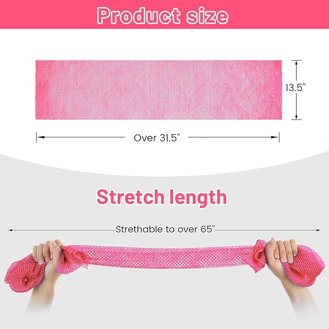 ZOCY African Net Sponge, Authentic Exfoliating Body Scrubber for Bath and Shower, Multiple Textures with Gentle Deep Exfoliating and Rich Lather for All Skins (Pink)