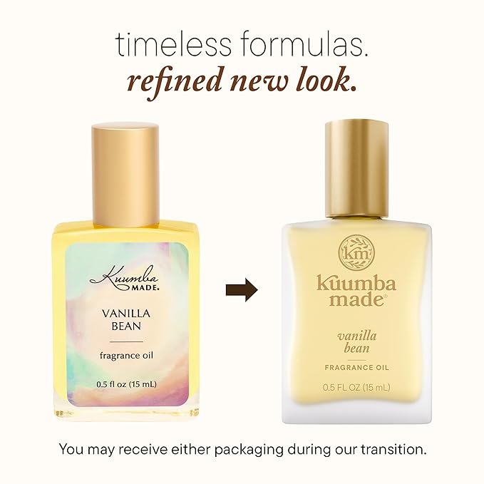 Kuumba Made Vanilla Bean Fragrance Oil, Long-Lasting Scented Oil Perfume Roller, Vegan, Alcohol-Free, 0.5 Fl Oz Fl Oz
