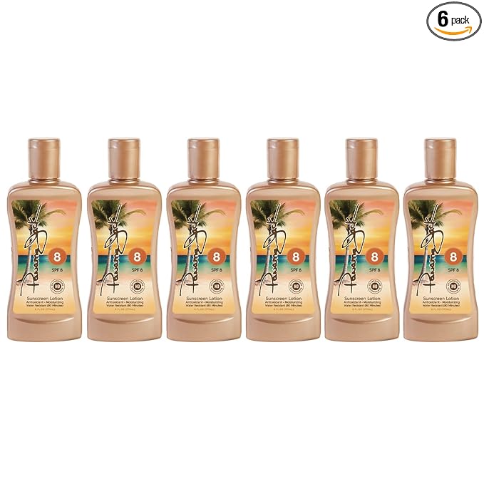 Panama Jack Sunscreen Tanning Lotion - SPF 8, PABA, Paraben, Gluten & Cruelty Free, Antioxidant Moisturizing Formula, 6 FL OZ (Pack of 6)