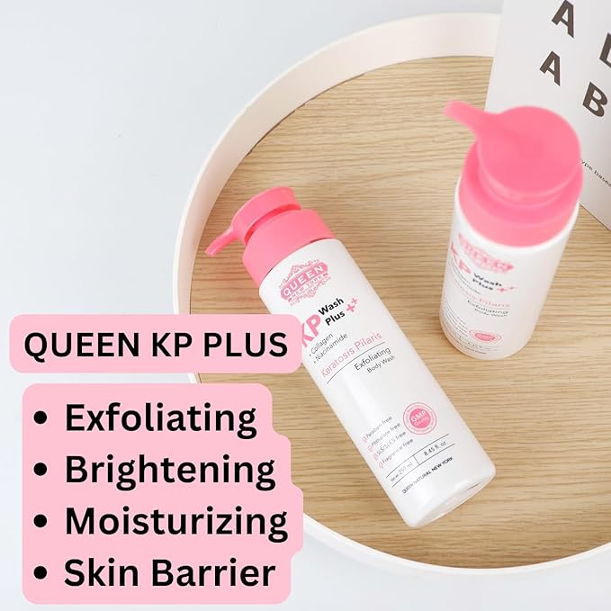 QUEEN KP WASH | Body Keratosis Pilaris Exfoliating Body Wash Plus Collagen Niacinamide |15% Glycolic Acid, 2% Salicylic Acid Reduces Rough & Red Bump, Gets Rid Of Redness-Fragrance Free