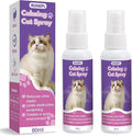 Cat Calming Spray 60 ML 2 Pack Calming Solution for Cats Cat Pheromone Spray Reduces Stress Anxiety Scratching Calming Spray for Cats Good for Home Travel Cat Pheromones Calming Spray