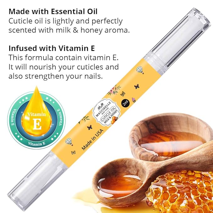 Pure Cuticle & Nail Oil Pen 2ml Heals Dry Cracked Cuticles (Milk & Honey + Lavender)