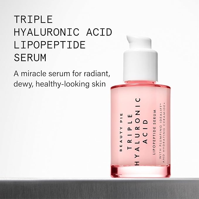 Beauty Pie Triple Hyaluronic Acid & Lipopeptide Serum | Plumping & Smoothing | Hydrating Face Serum | Anti Wrinkle Fine Line Care | Lightweight Skin Hydration | Fragrance Free | 50ml