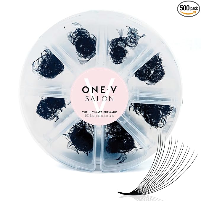 One V Salon, 500 Loose Professional Use Premade Fans Eyelash Extensions,C Curl Volume Lashes,10D 20D 14D-0.05 Thickness,9-16mm Fluffy Handmade Fan Mixed Tray