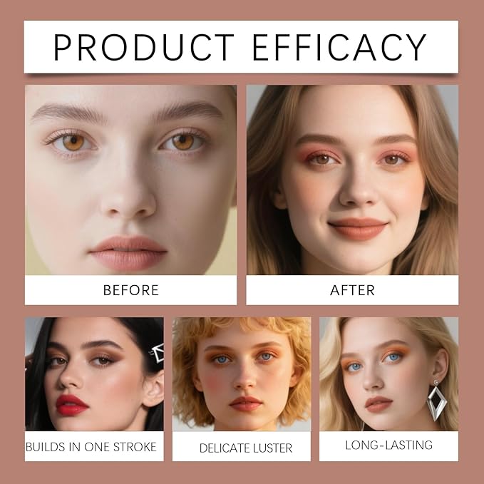 2PCS Multicolor Metallic Eyeshadow – Buildable, Shimmering Metallic Powder, Highly Pigmented & Long-Lasting for Women, Smooth Multi Chromatic Make Beauty Eyeshadow (Natural+Rose Gold)