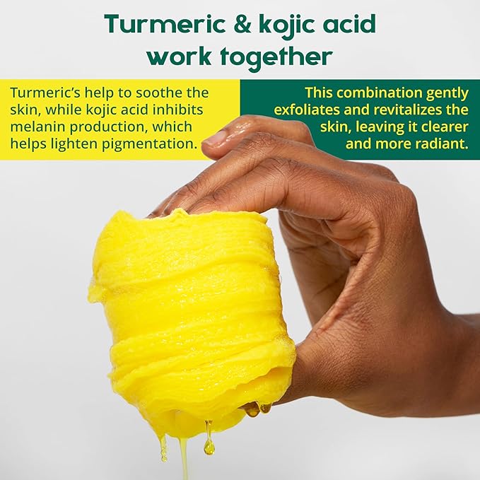 Kojic Acid and Turmeric Cleansing Pads - 100 Pads | Enriched with Ginger Root Oil & Amino Acids | for Face & Body - 100pcs