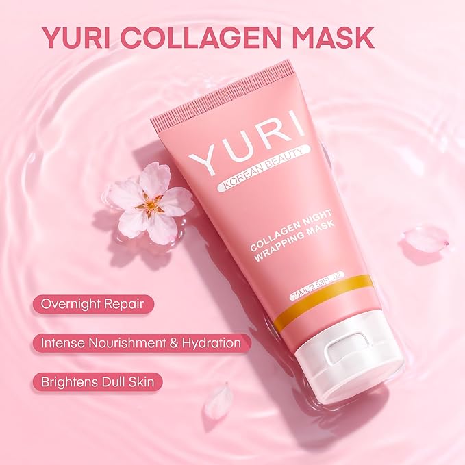 Dongyu Collagen Night Wrapping Mask: Overnight Collagen Peel Off Mask - Achieve Glass Skin with Elasticity & Hydration - Renews Skin Balance Night After Night - For All Skin Types (2.53 fl.oz)
