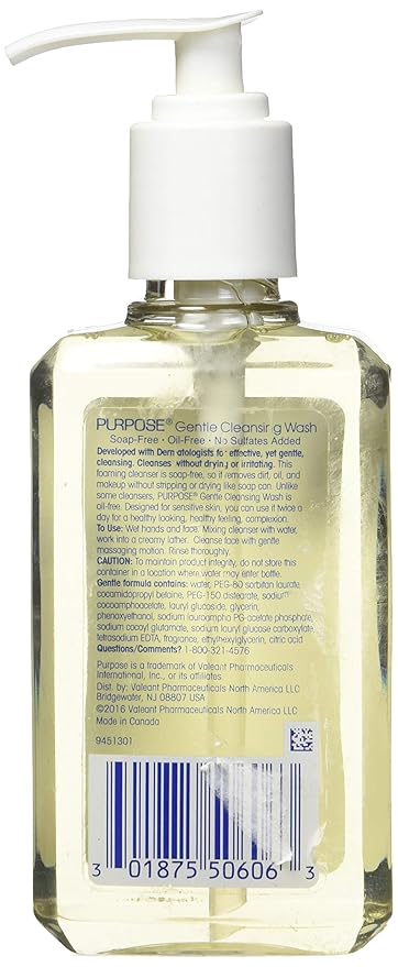 Purpose Gentle Cleansing Wash For All Skin Types, Gentle As Soap, Removes Dirt, Oil, and Makeup Without Over-Drying, Pump Bottle, 6 Fluid Ounce (Pack of 2)