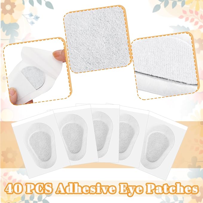 Panitay 40 Pcs Adhesive Eye Patches for Adults Eye Patch for Disposable Breathable Amblyopia Lazy Adhesive Bandages for Men(3.3 x 2.3 Inch,White)