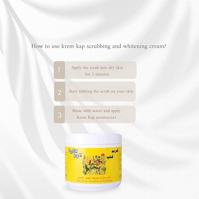 KREM KAP Exfoliating & Hydrating Body & Face Scrub for All Skin Types – Removes Dead Skin, Smooths & Moisturizes Skin, Unscented Facial & Body Scrub, 16.9 Fl Oz