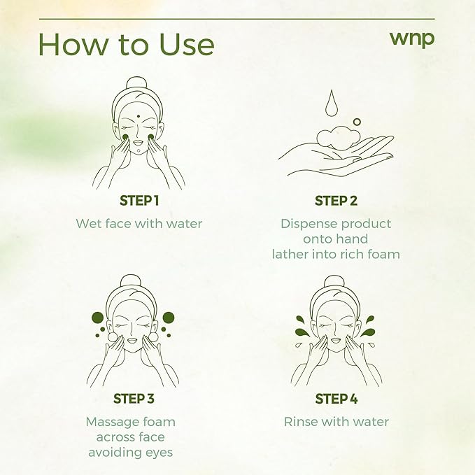 WNP Foaming Face Wash|Gentle Facial Cleanser with Hyaluronic Acid+APG Deep Hydration,Skin Barrier Repair,Zero Friction Exfoliation,for All Skin Types 150ml/5.29oz.
