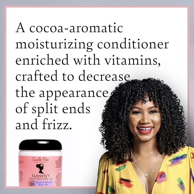 Camille Rose Conditioner, Jansyn’s Moisture Max – Detangler, Deep Conditioner for Dry, Damaged Hair, Frizz Control, 8 Oz