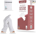 M Medium 10 Pairs 100% Premium Cotton Gloves for Dry Hands | Moisturizing Overnight Gloves for Eczema, Psoriasis & Skin Spa Treatment for Women & Men | Washable & Reusable with Free Laundry Bag
