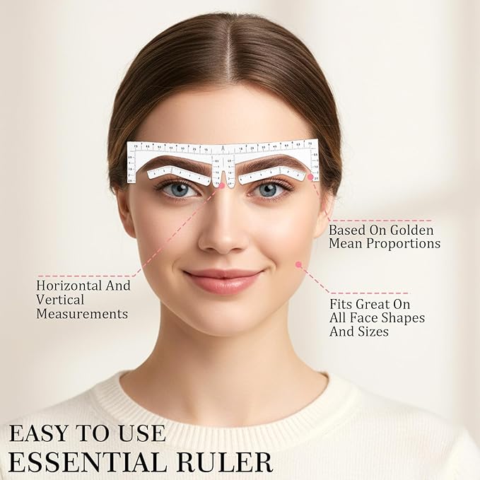 60pcs Eyebrow Template, Eyebrow Stencil Kit for Women, Disposable Eyebrows Shaper Ruler for Older Women Eye Brow Stencil Stickers Guide, Templates for Beginners
