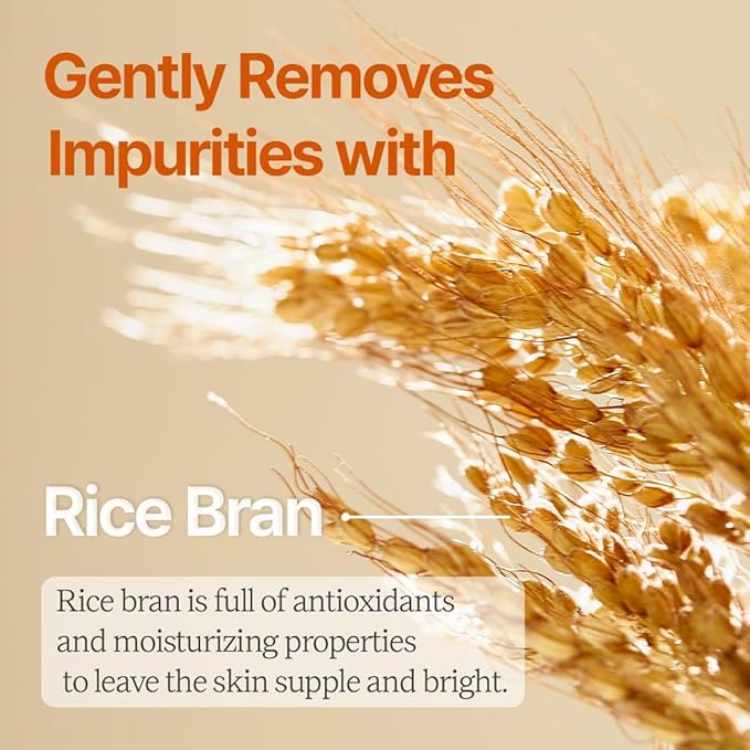 Gentle Rice Bran Toner Korean for Face (Tone, Rejuvenate & Moisturize) - Hydrating Vegan with Hyaluronic Acid - Rice Bran Extract (16.9 Fl oz)
