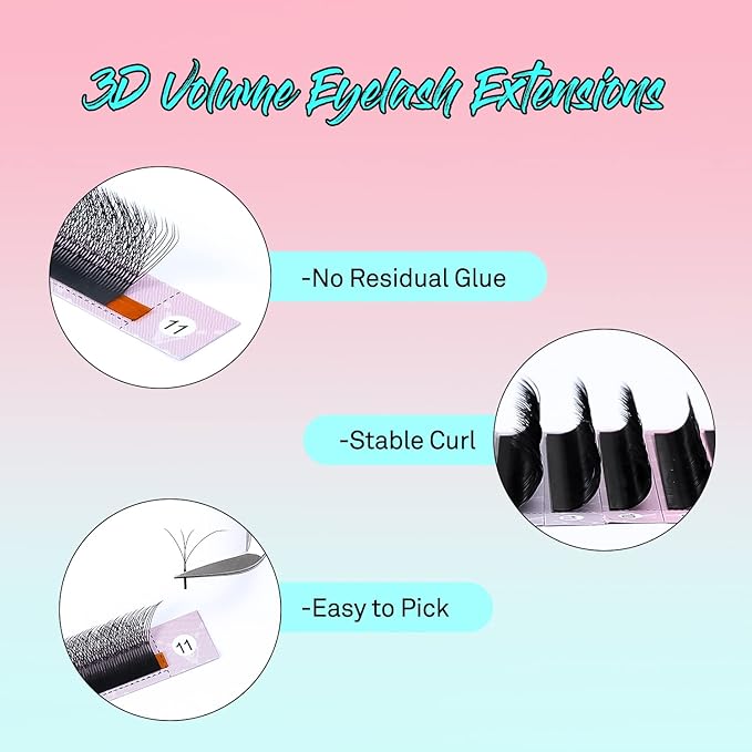 VAVALASH W-shaped Eyelash Extension 4D Premade Fans 0.07 C Curl Volume Lash Extensions Easy Fanning Lashes Matte Black Volume Premade W Lashes(W Shaped-4D-0.07-C-13mm）