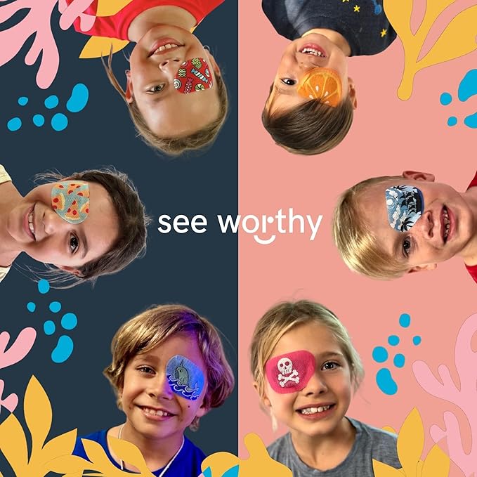 Adhesive Eyepatch for Kids & Adult - As Seen on Shark Tank - Kids Breathable, Comfortable Animal Eyepatch for Lazy Eye - Amblyopia & Sensitive Skin Medical Eye Patches - 48 Patches by See Worthy