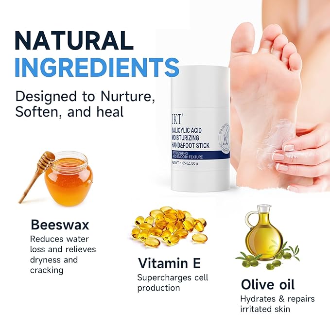 Heel Crack Care & Moisturizing Set, Includes a pair of moisturizing heel socks and a professional heel repair stick. deeply treats dry and cracked feet
