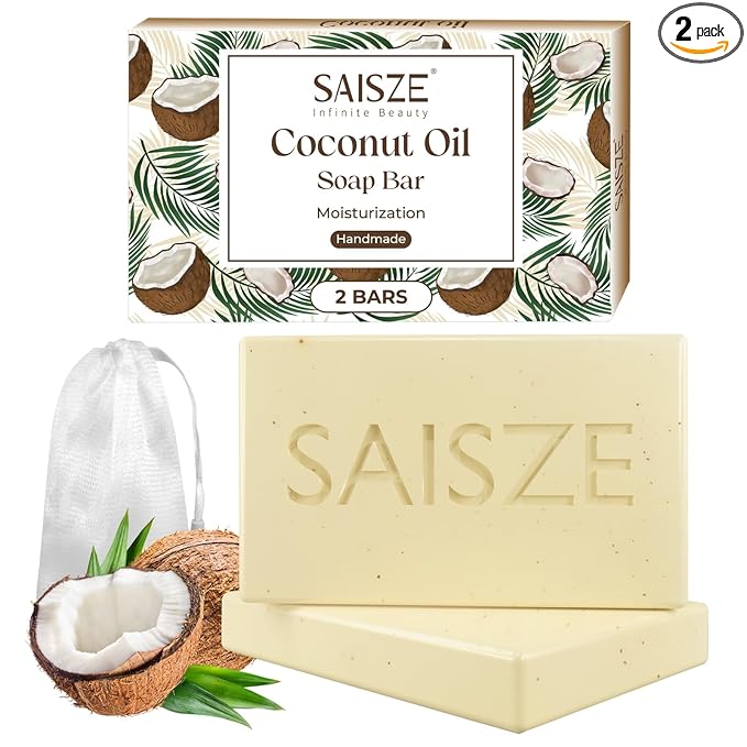 Handmade Coconut and Shea Butter Soap - 8 oz, Cold Process, Organic Soap Enriched with Coconut oil, Shea, Body Bars for Women and Men