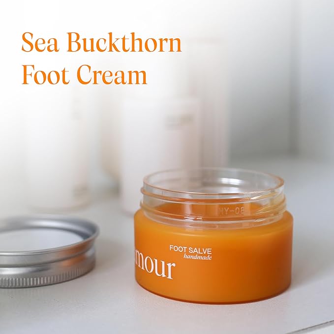 Lhamour Foot Cream Cracked Heel - Heel Balm & Foot Moisturizer for Dry Cracked Feet, Natural Beef Tallow & Beeswax Foot Balm with Peppermint & Thyme, Organic Callus Repair Salve for Rough Skin,1.06 oz